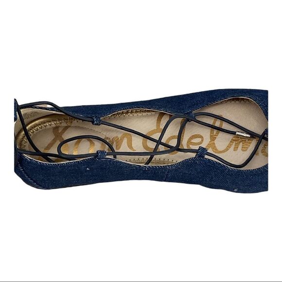 Sam Edelman Flynt Denim Wrap Around Flats Size 6 - Picture 7 of 8